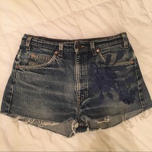 Levi’s vintage renewal high waist jean shorts